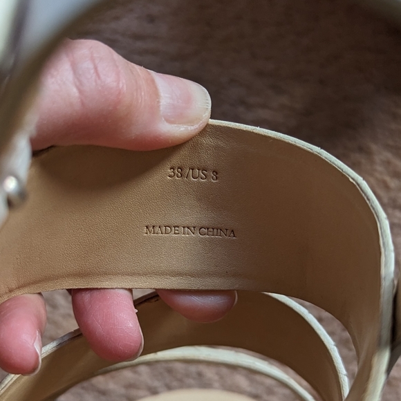 Rag & bone cream sandals block heel sz 8 - Picture 4 of 6